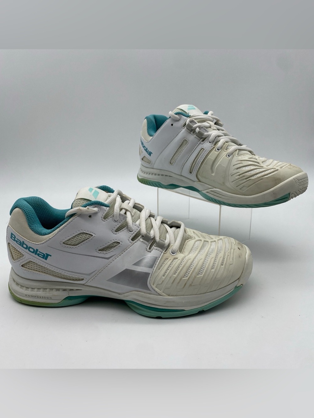 Babolat SFX All Court Shoes Women’s 9 White Green Pickleball Sneakers Athletic